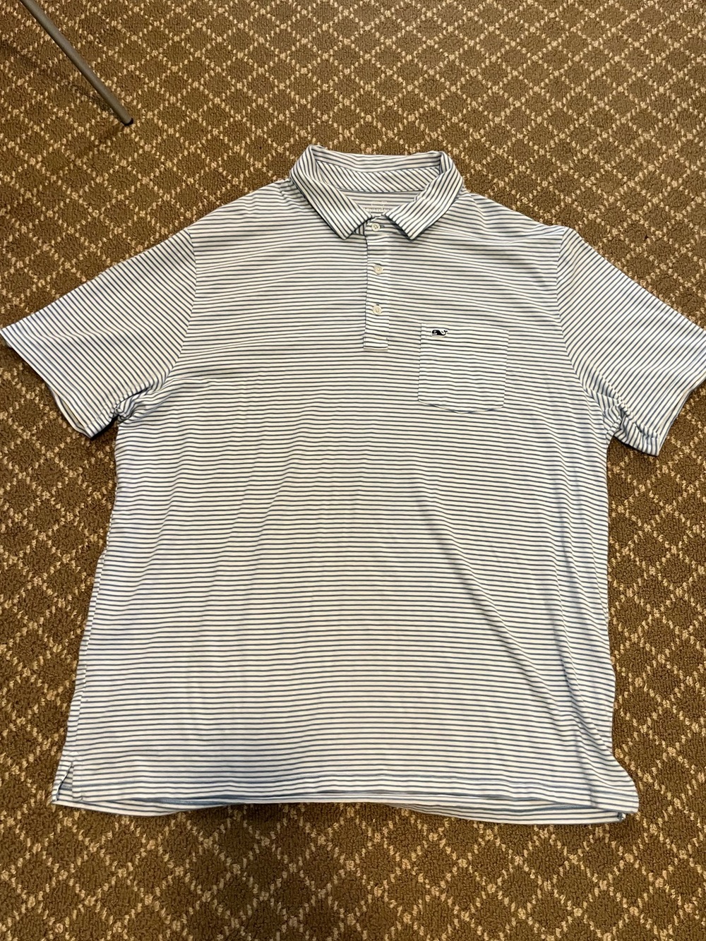 Vineyard vines blue stripe polo xl blue white pocket